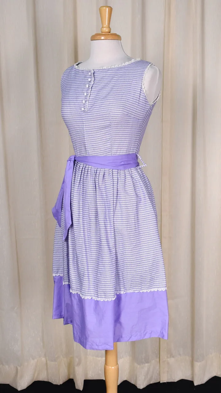 1950s  Purple Pleated Color Block Sun Dress