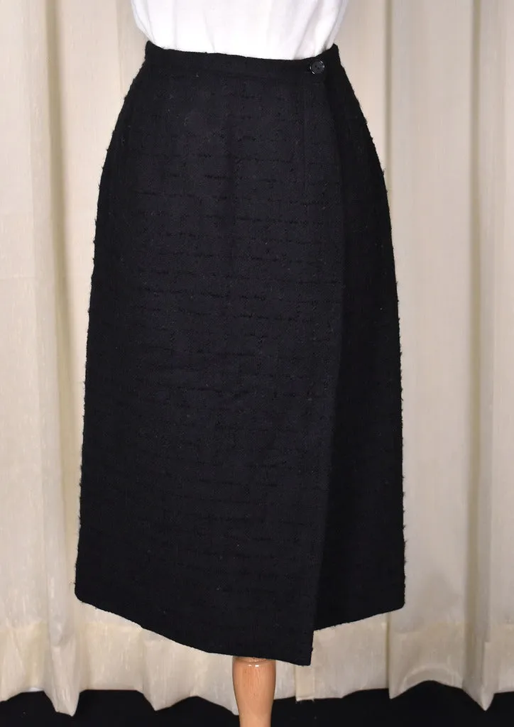 1950s Sexy Black Wrap Skirt