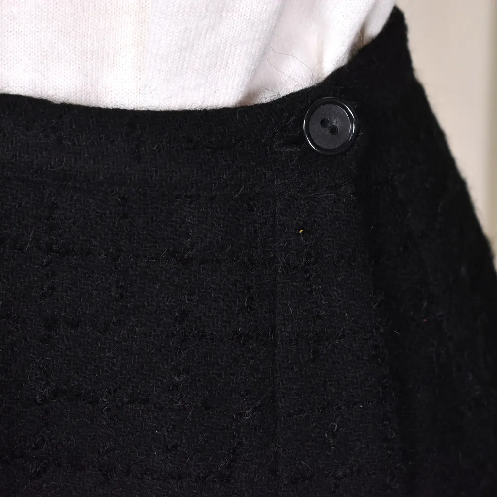 1950s Sexy Black Wrap Skirt