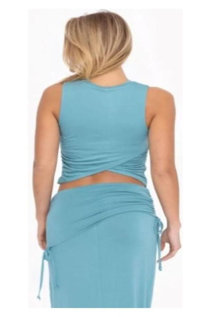 2 in 1 Teal Grey Skirt