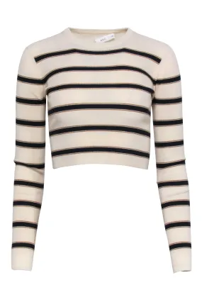 A.L.C. - Cream & Navy Stripe Wool Blend Top SZ XS