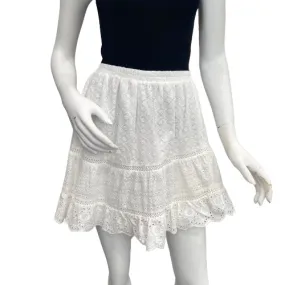 Allison X-SMALL White Eyelet Mini Skirt