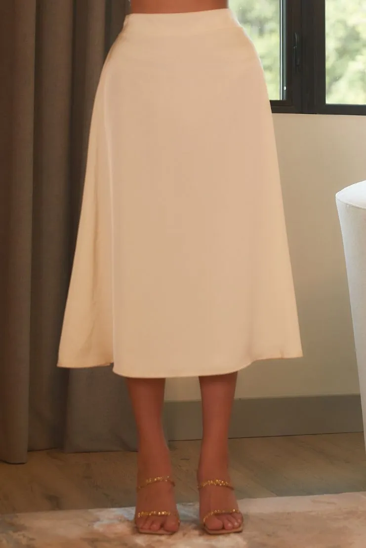 Angela Satin Skirt - Ivory