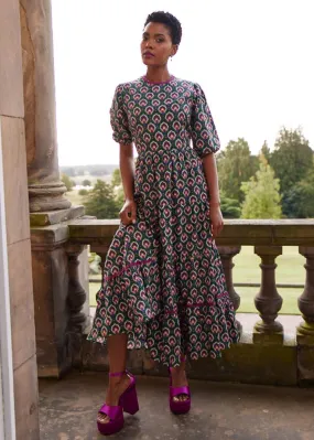 Another Sunday Poplin 70's Midi Dress Green