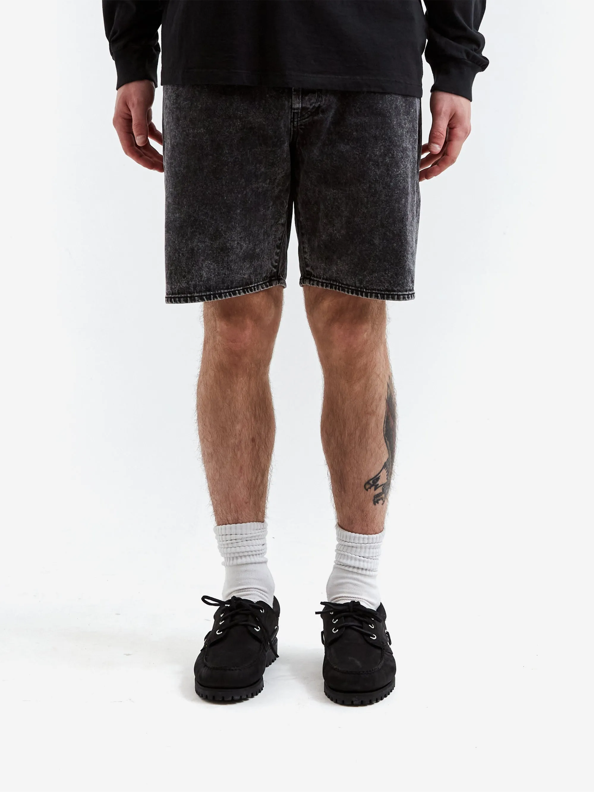 Aries Acid Wash Denim Short - Black