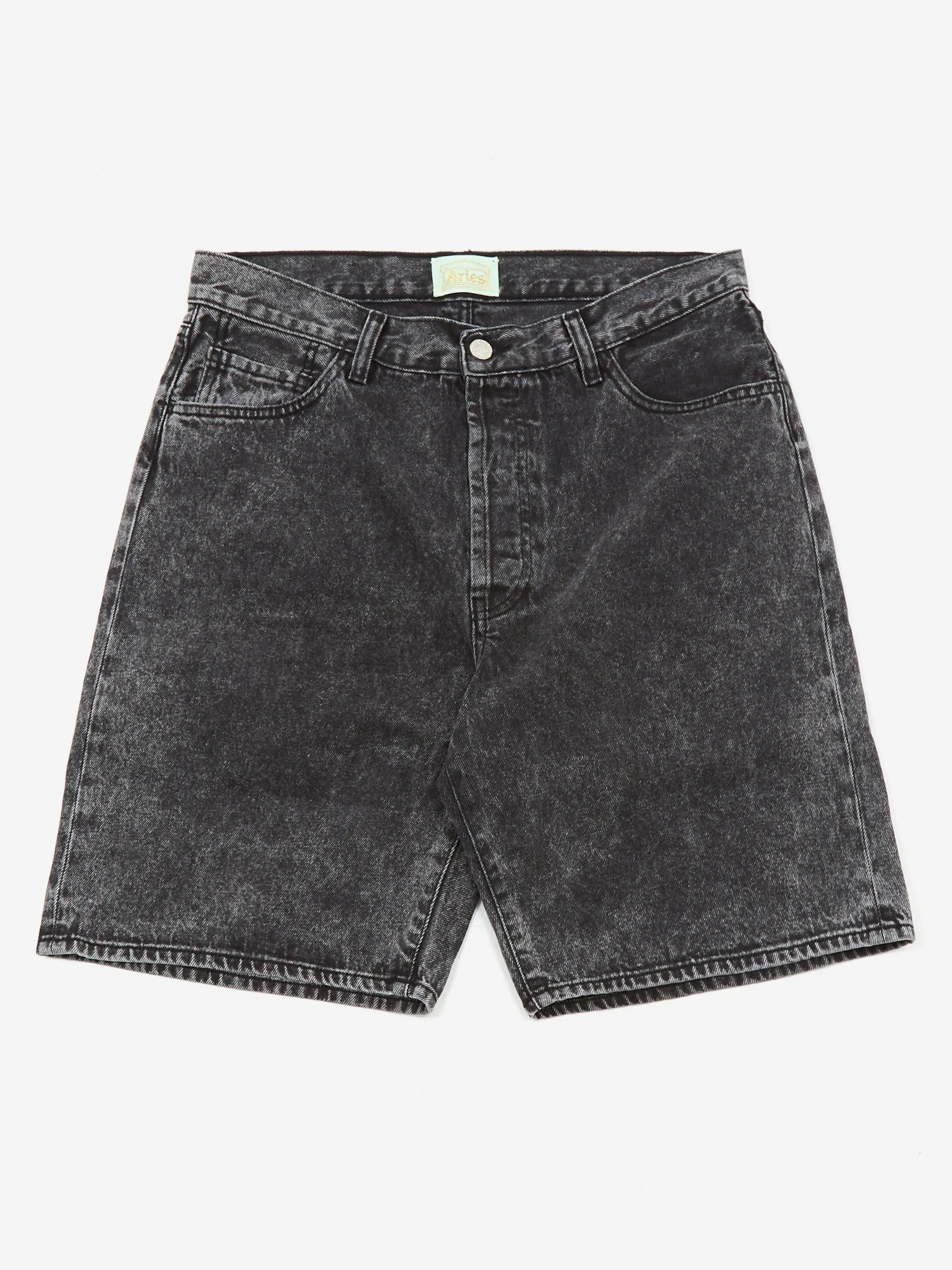 Aries Acid Wash Denim Short - Black