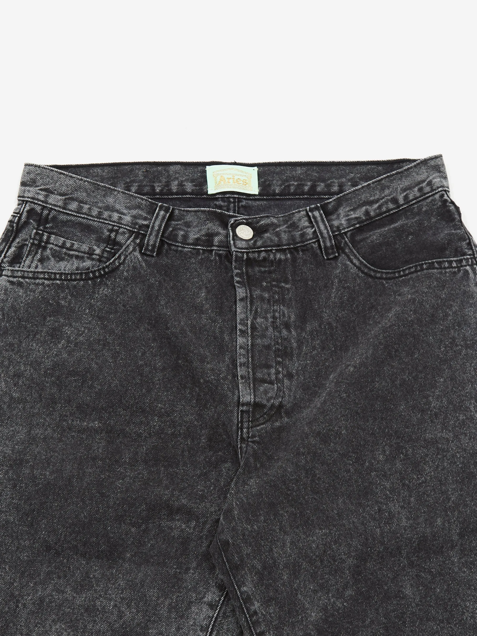 Aries Acid Wash Denim Short - Black