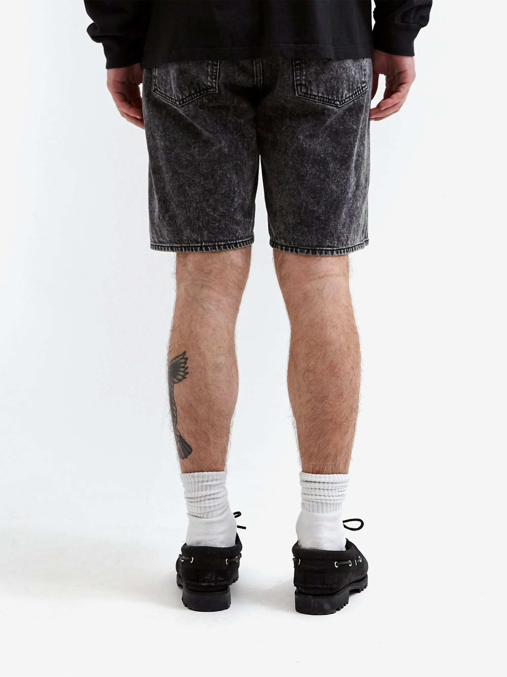 Aries Acid Wash Denim Short - Black