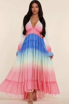 Aurora Colorful Chiffon Maxi