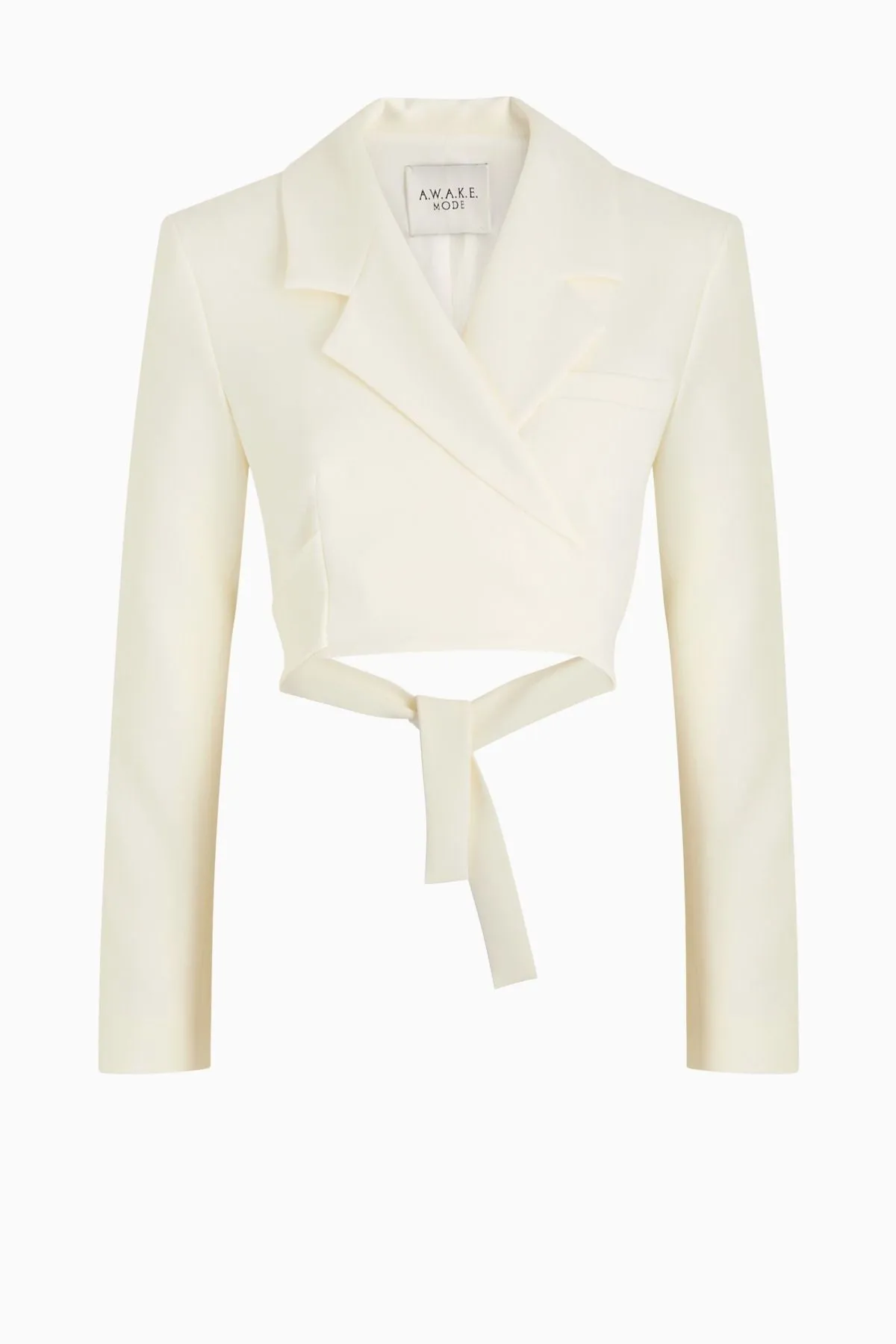 A.W.A.K.E Mode Cropped Wrap Around Blazer - Ivory