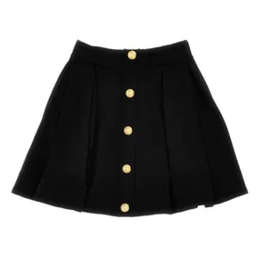 BALMAIN KIDS Logo Button Skirt