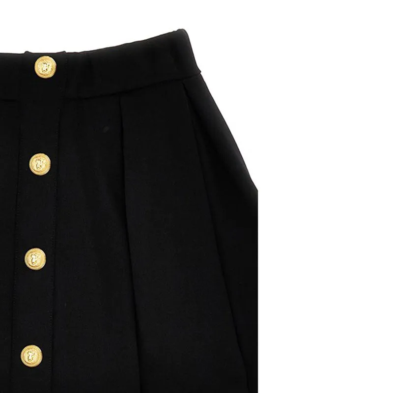 BALMAIN KIDS Logo Button Skirt