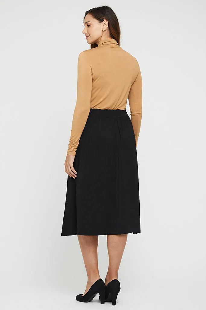 Bamboo Midi Skirt - Black