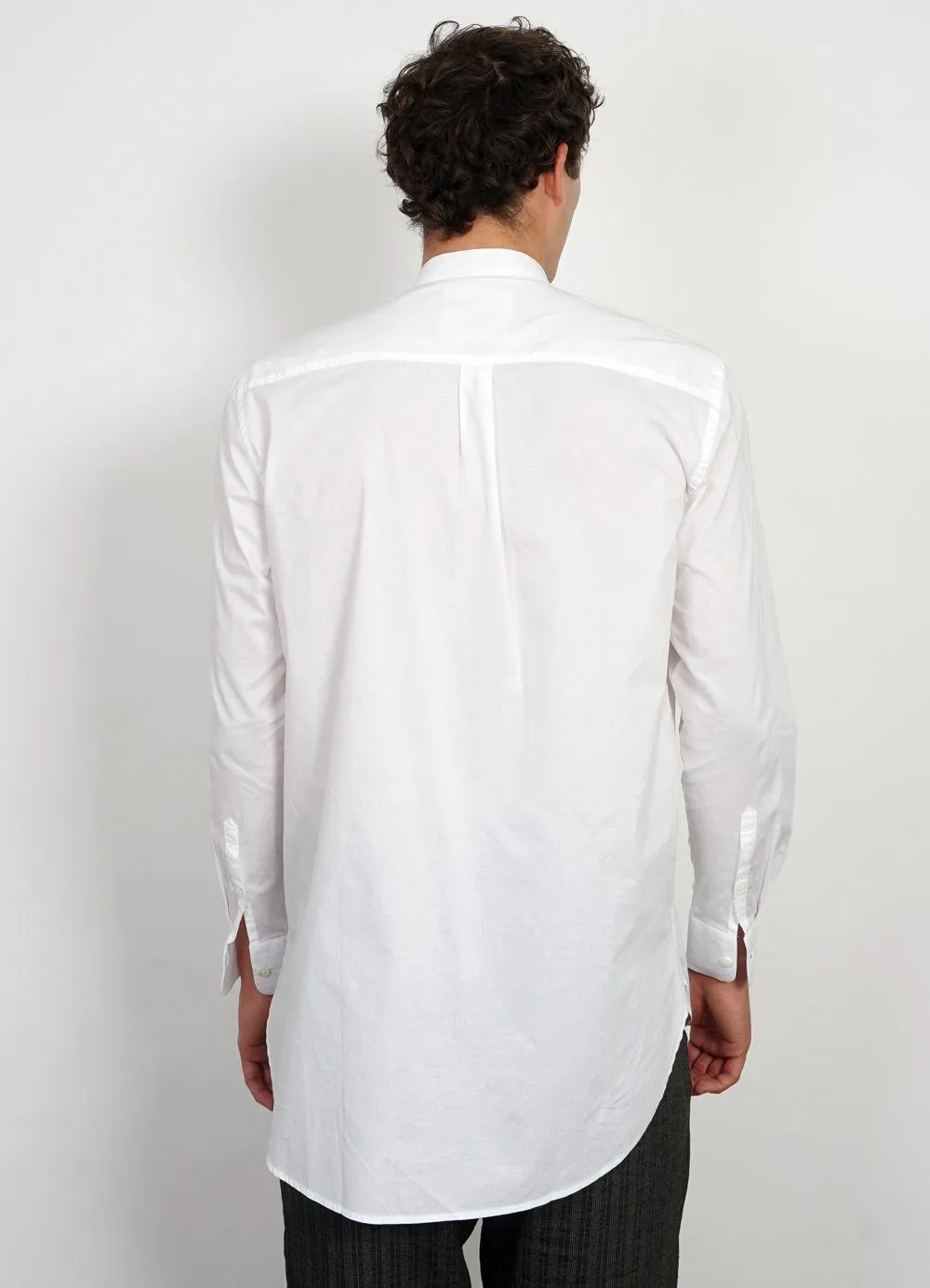 BASSE | Pleated Bib Shirt | White