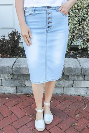 Bella Light Wash Denim Skirt