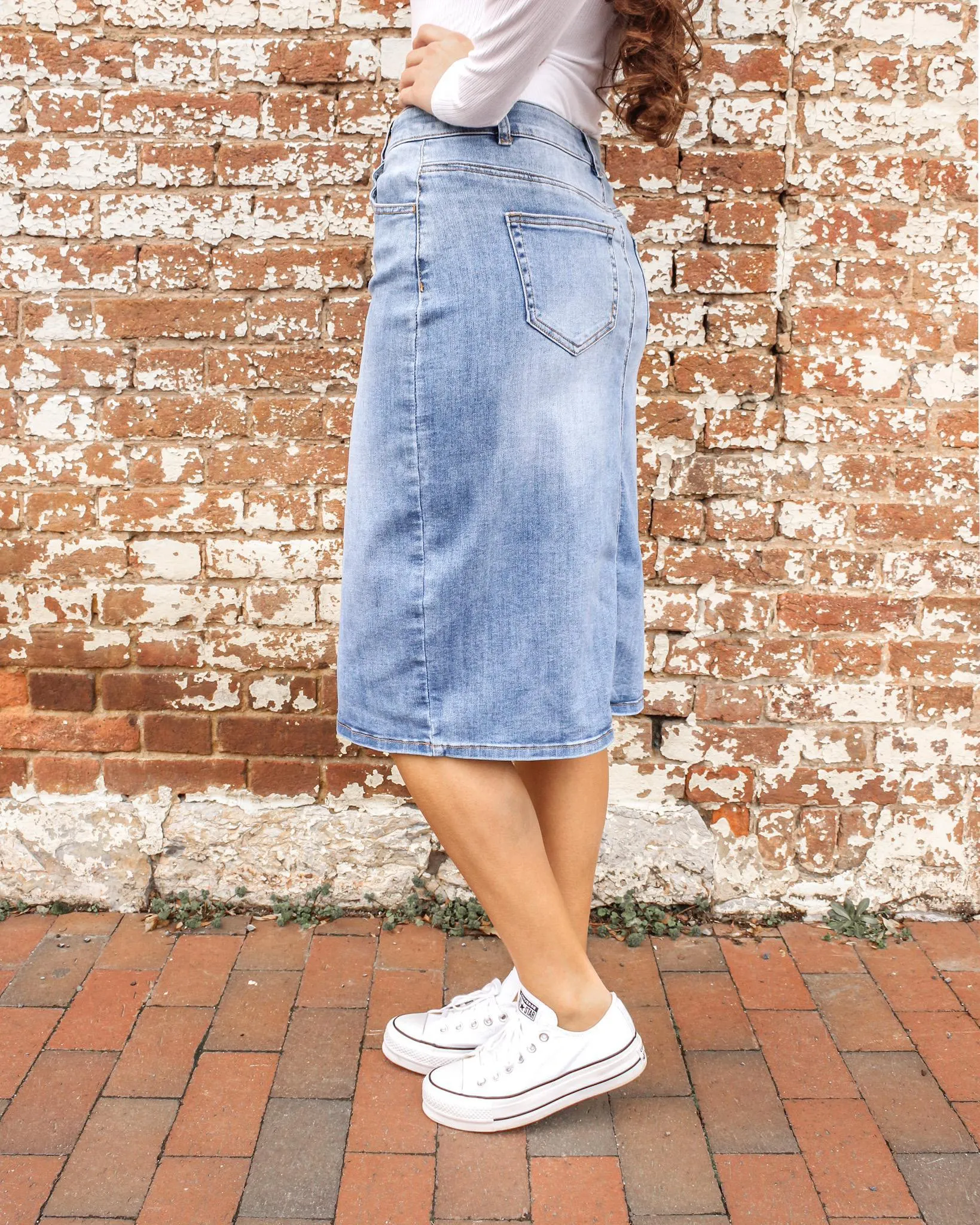 Bella Medium Wash Denim Skirt (FINAL SALE)