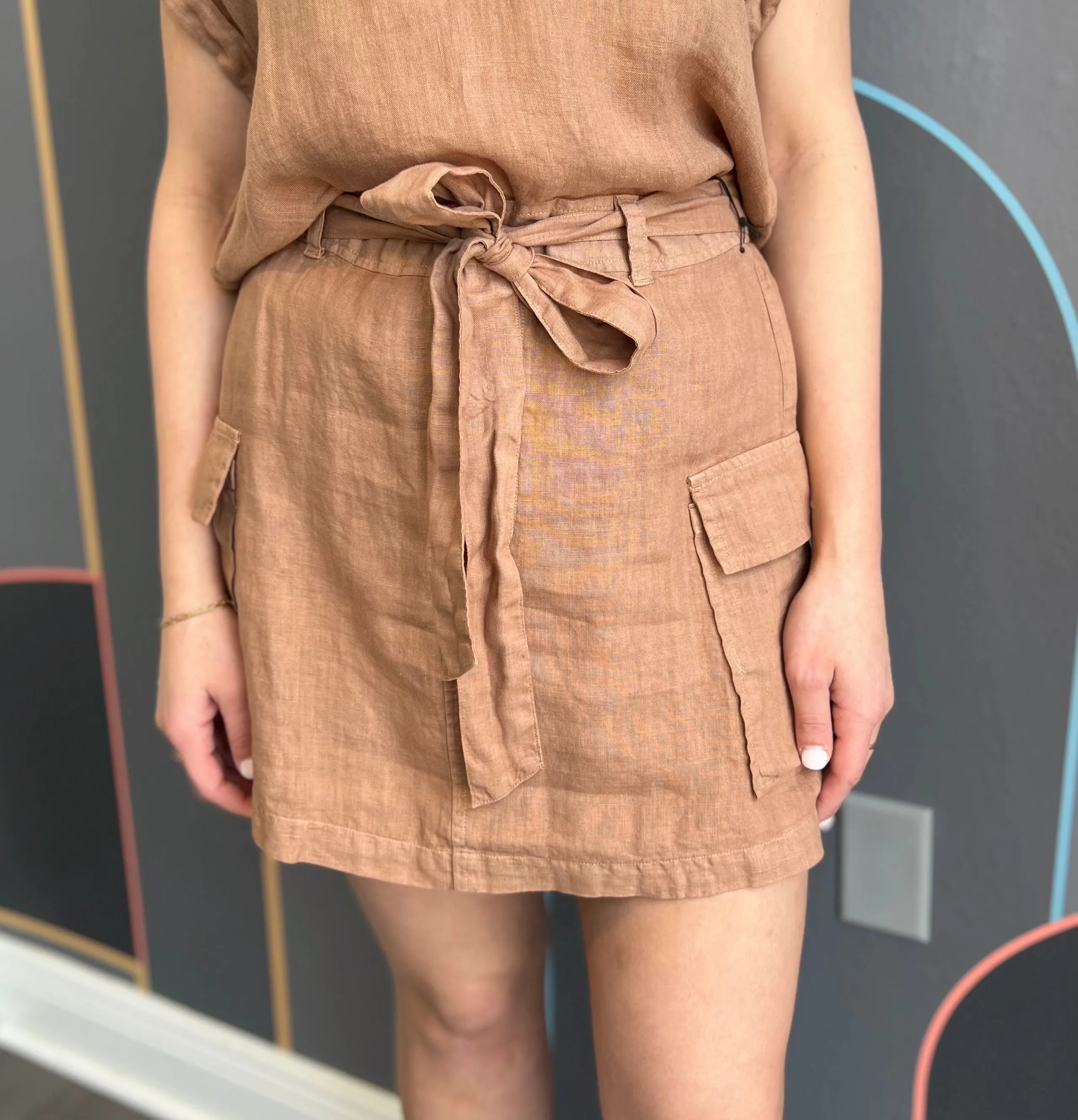 Belted Cargo Mini Skirt