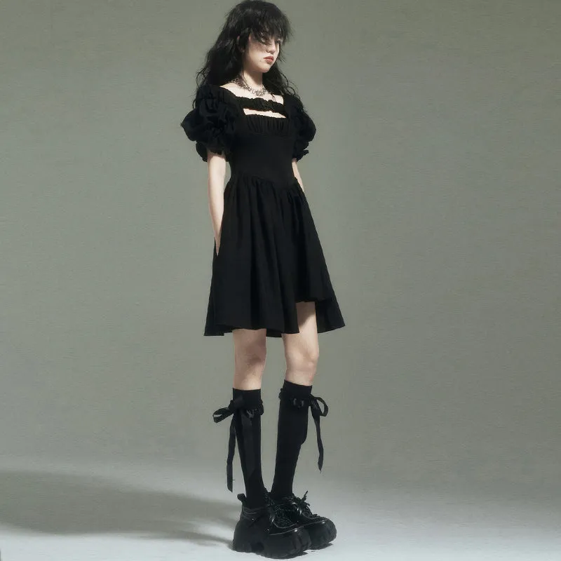 Black irregular dress KF82129