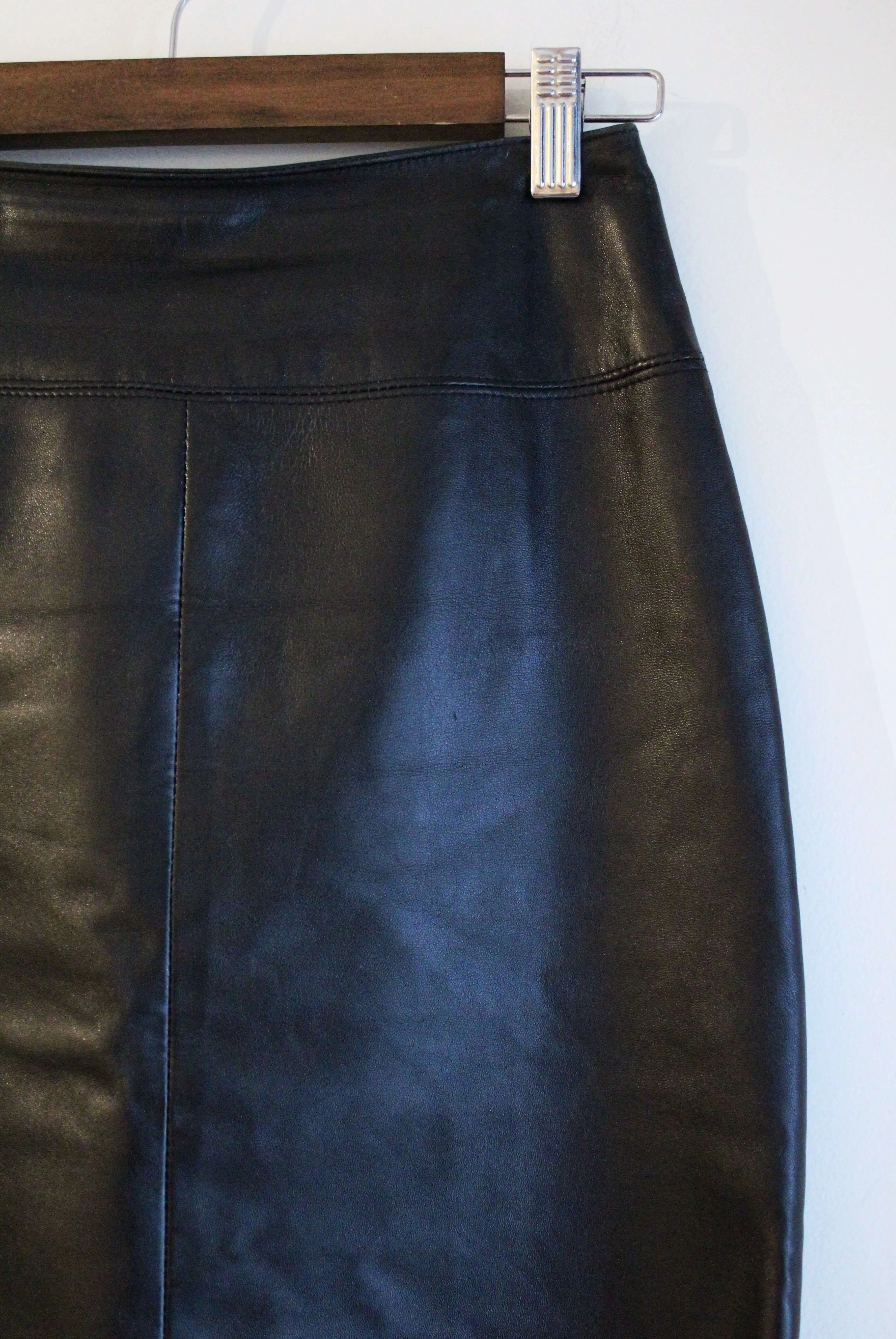 Black Leather Pencil Skirt