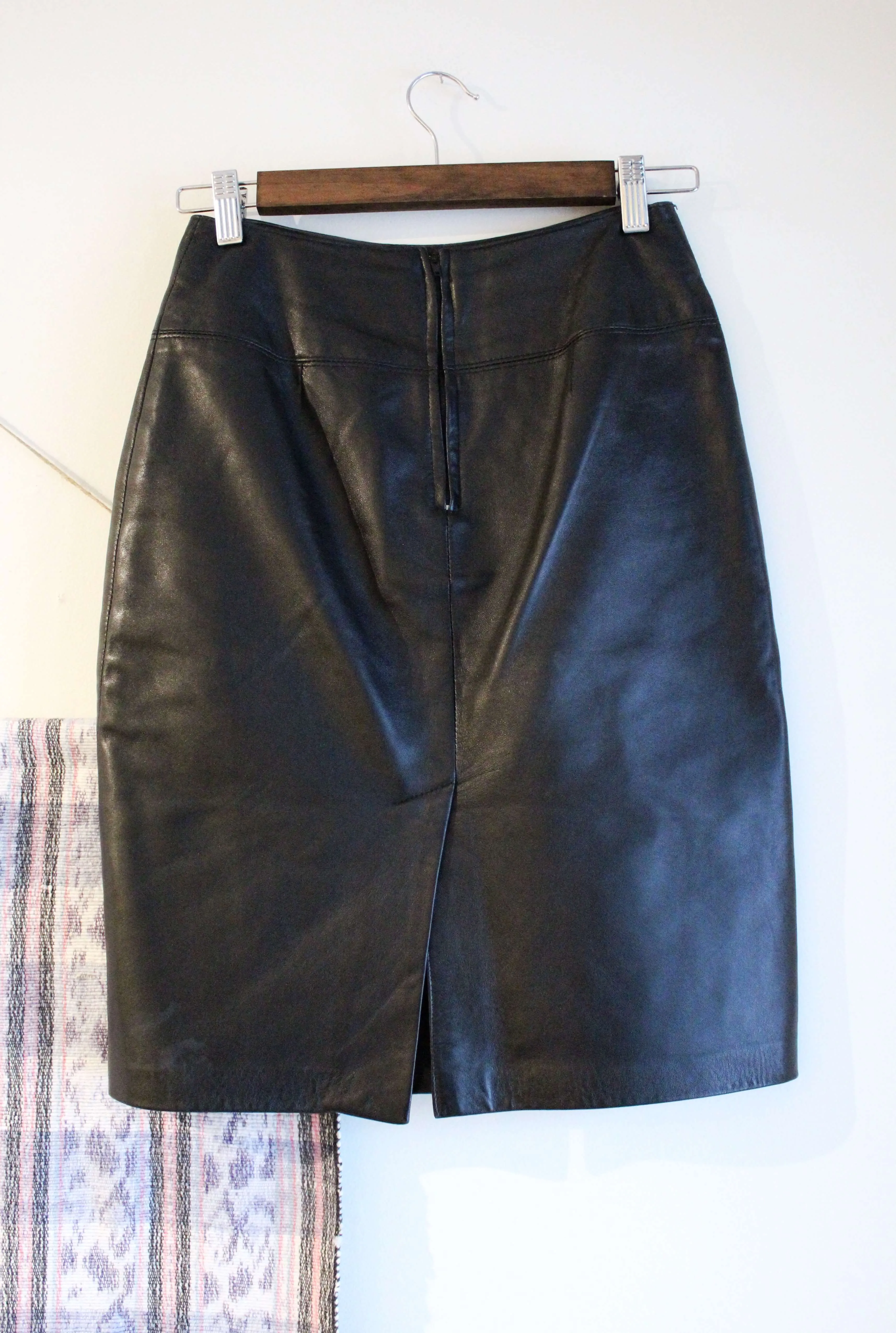 Black Leather Pencil Skirt