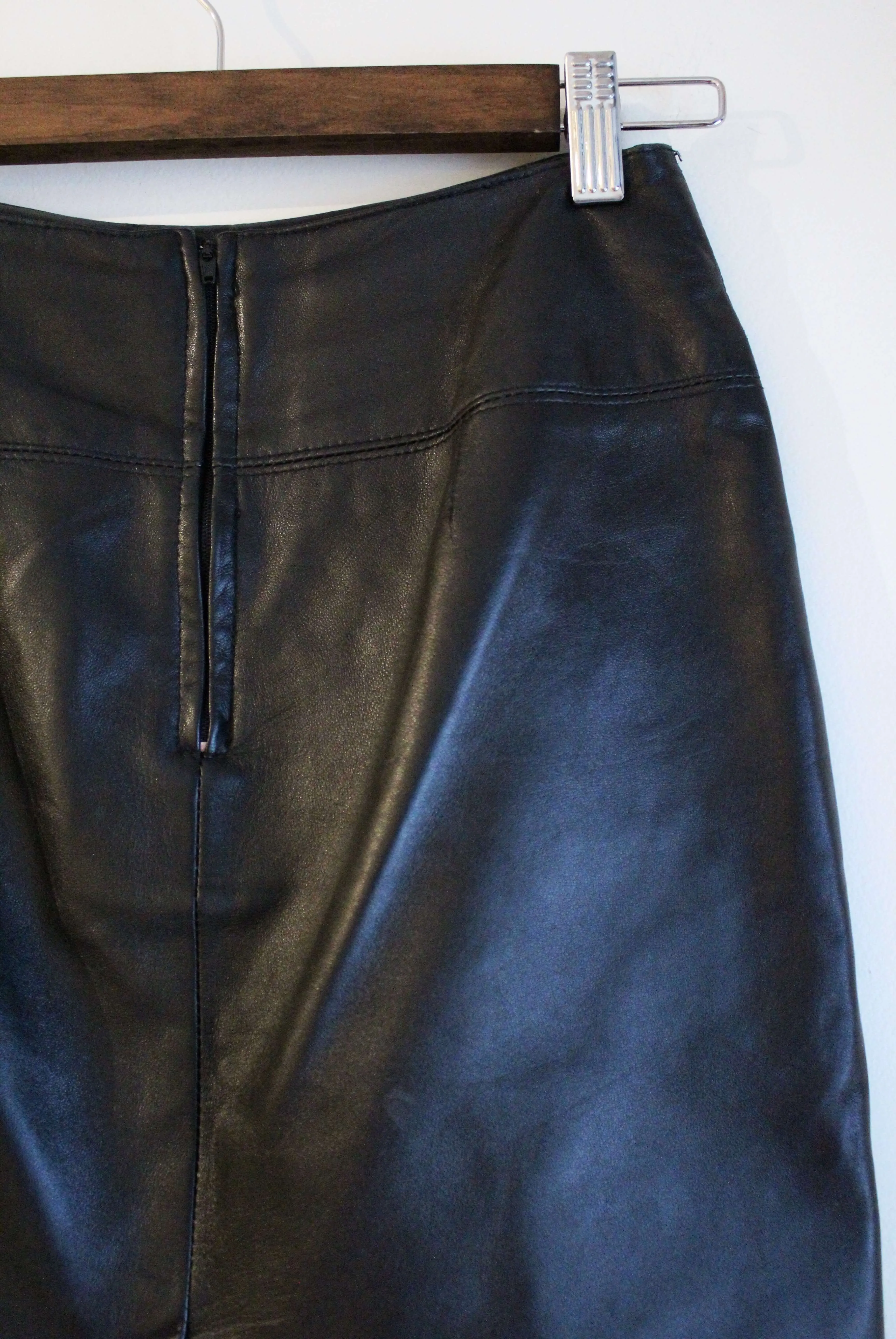 Black Leather Pencil Skirt