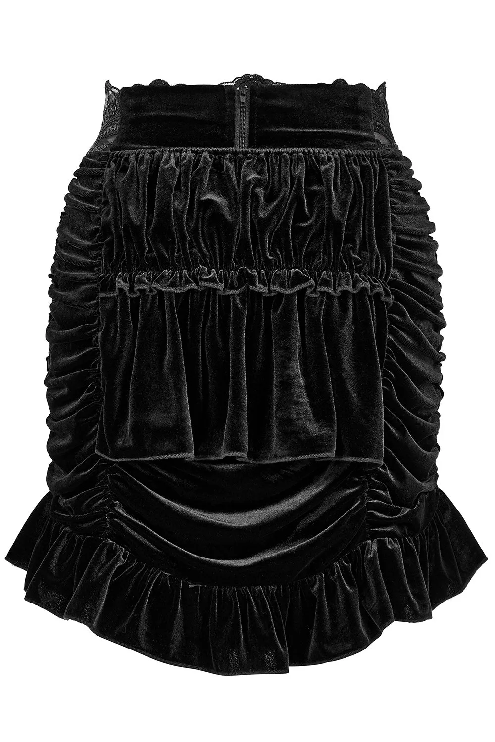 Black Prayer Bustle Mini Skirt