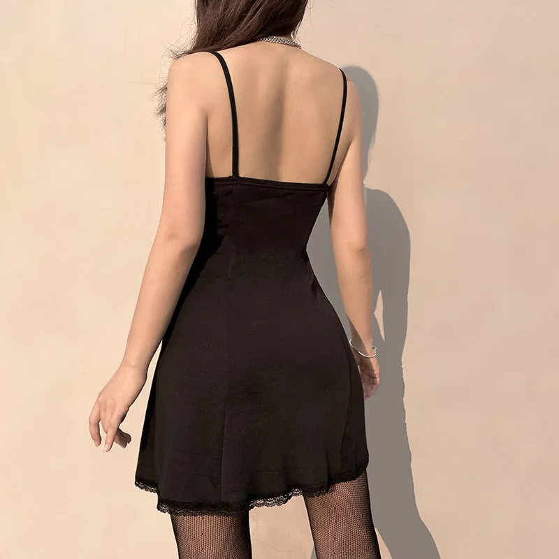 black suspender dress  KF83104