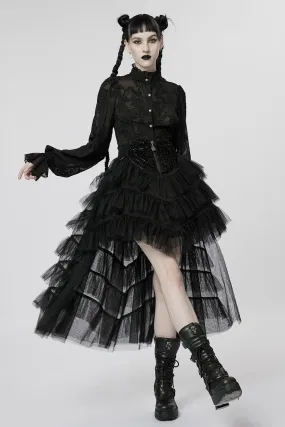 Black Tea Party Tulle Skirt [BLACK]