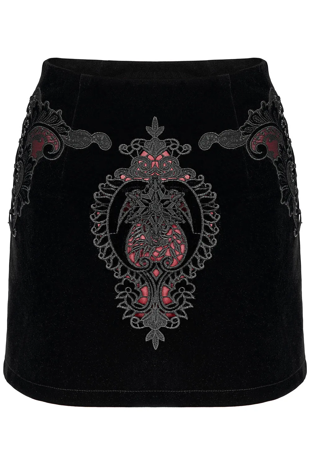 Black Velvet Vamp Mini Skirt