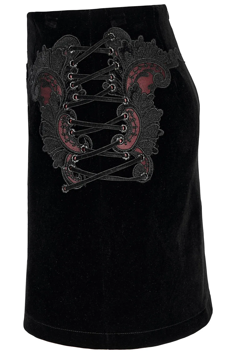 Black Velvet Vamp Mini Skirt