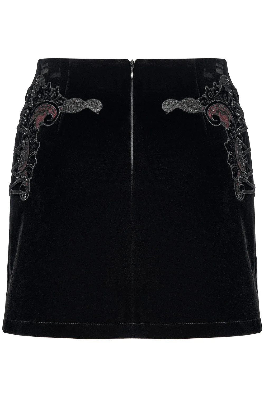 Black Velvet Vamp Mini Skirt