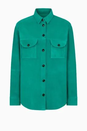 Blazé Milano Viva Berber Suede Shirt - Emerald