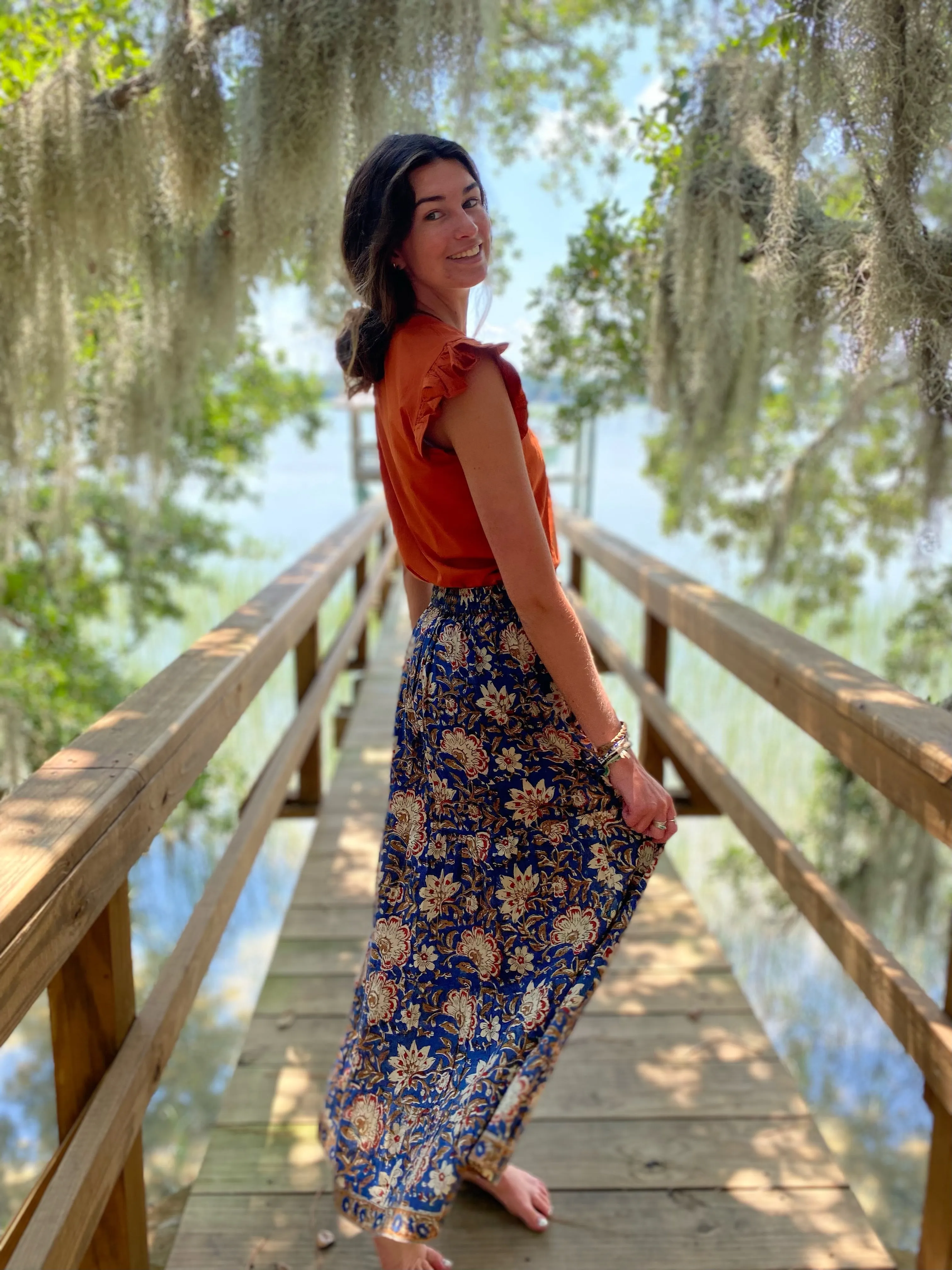 Blue Rye Maxi Skirt