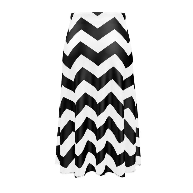 Bold Chevron Midi Skirt