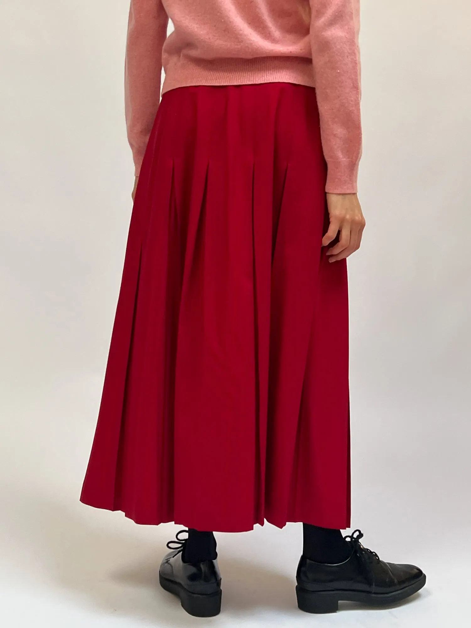 Candy Red Pleated Skirt (M)