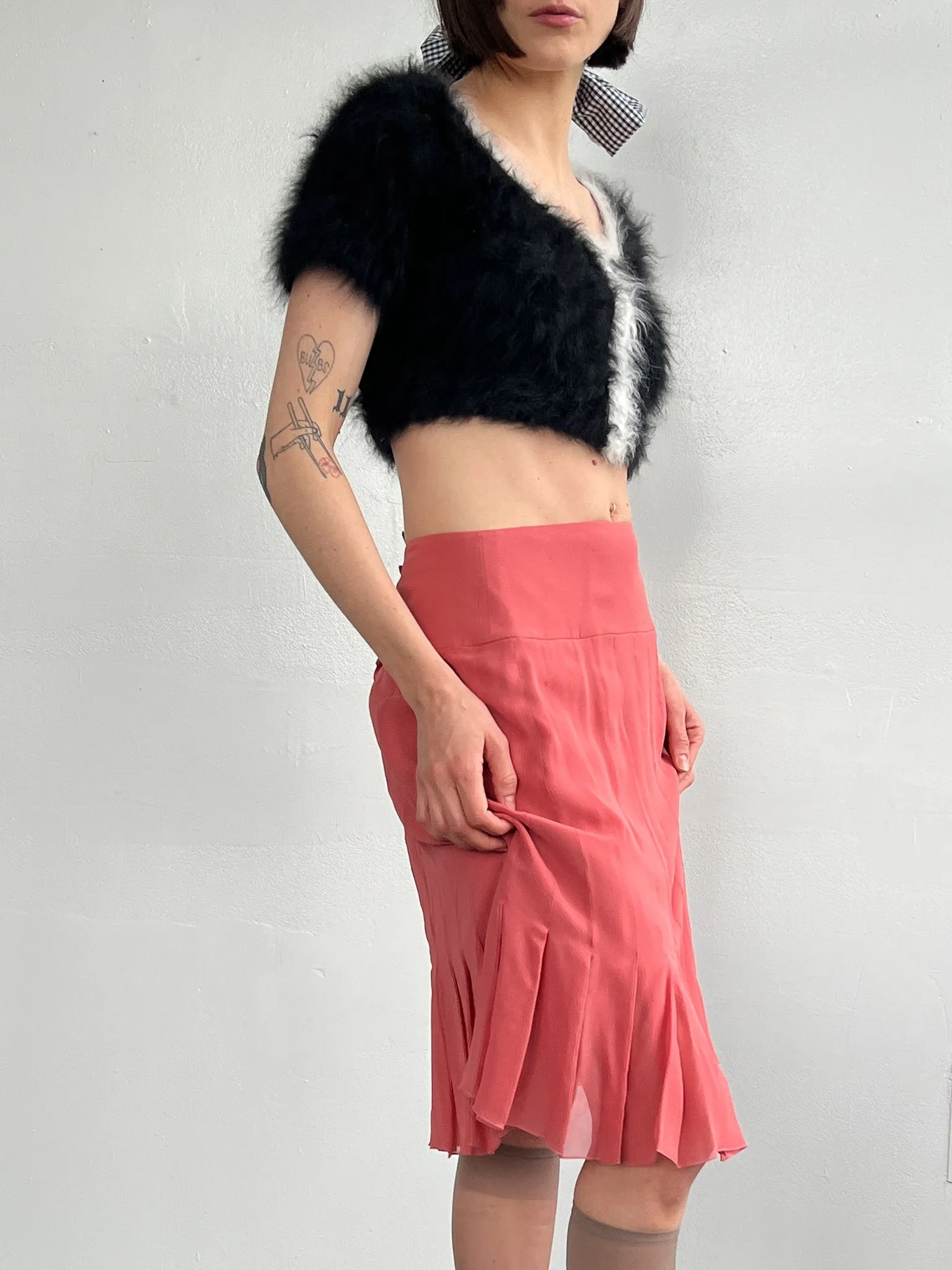 Chanel Blush Silk Skirt (M)