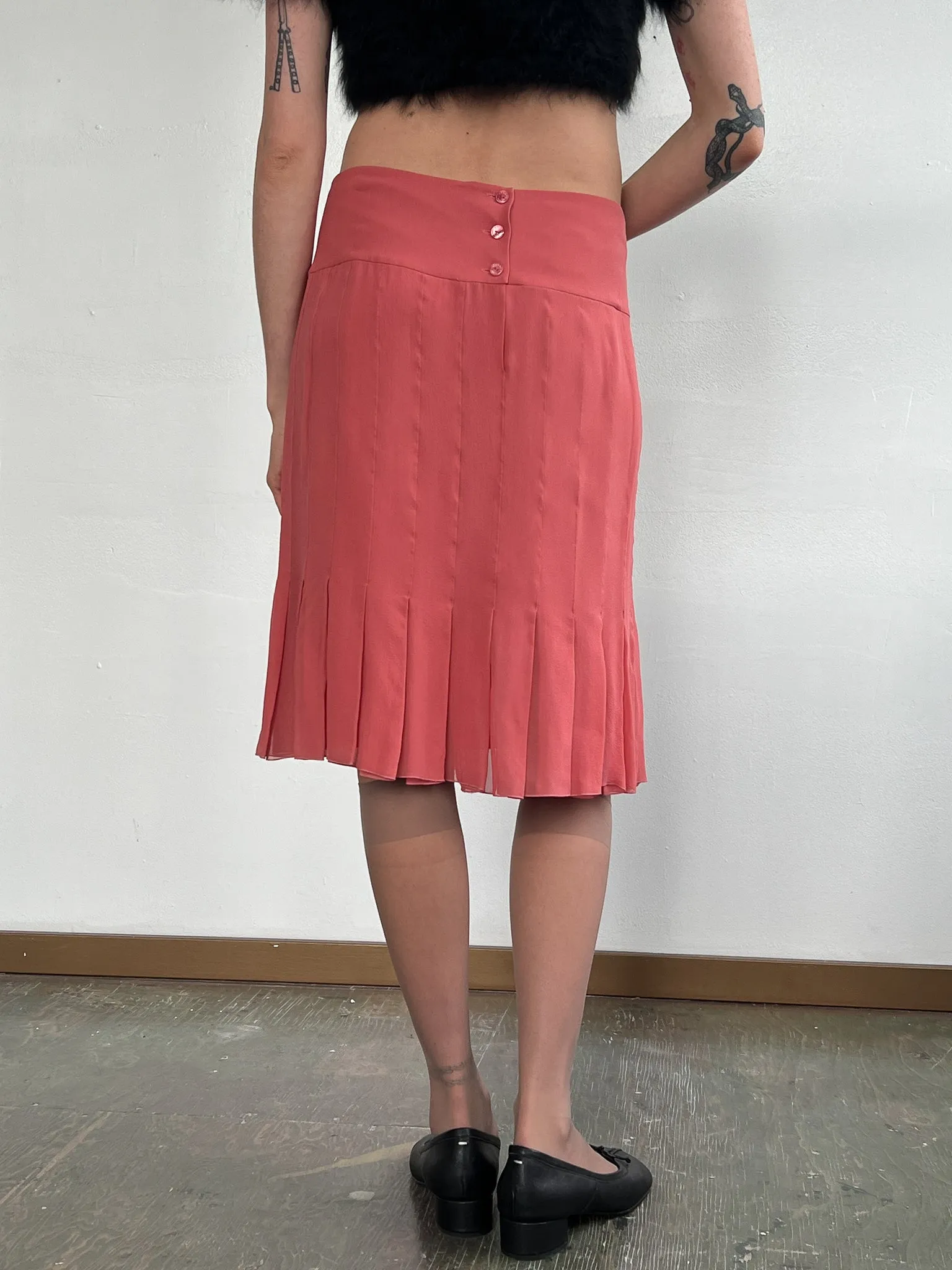 Chanel Blush Silk Skirt (M)