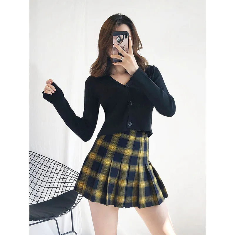 Chic plaid skirt KF90103