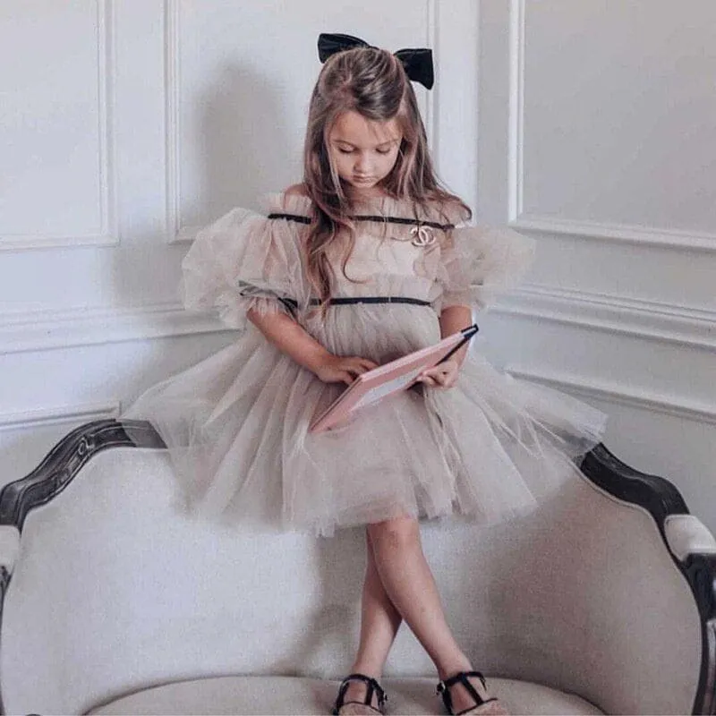 Coco-Caramel Tulle Dress