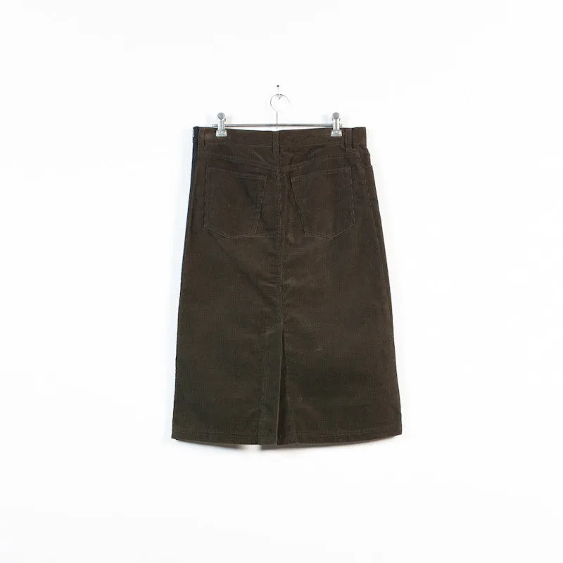 corduroy exposed zip skirt