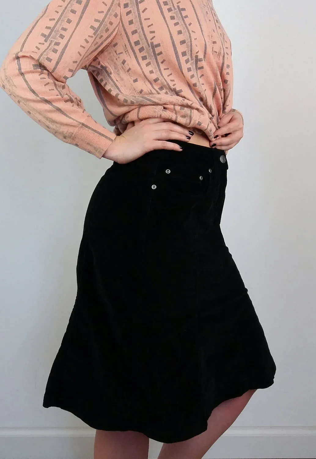 Corduroy Skirt Black