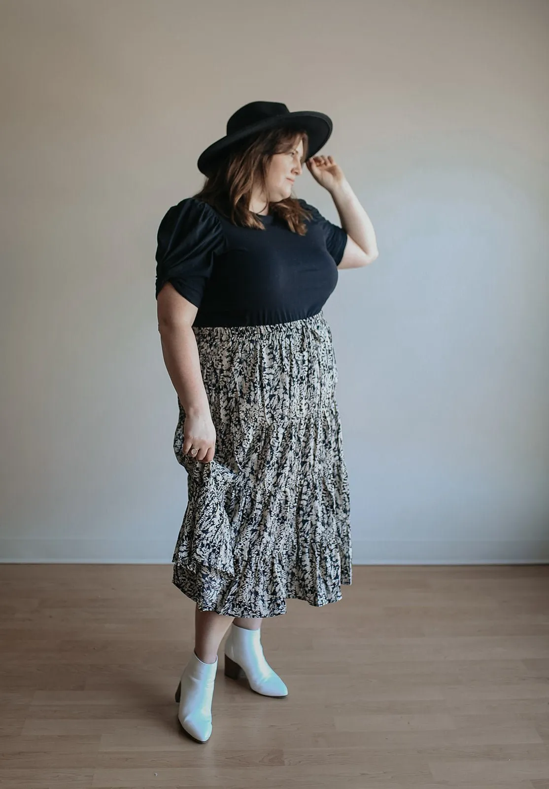 Curve Gardenia Tiered Skirt - FINAL SALE