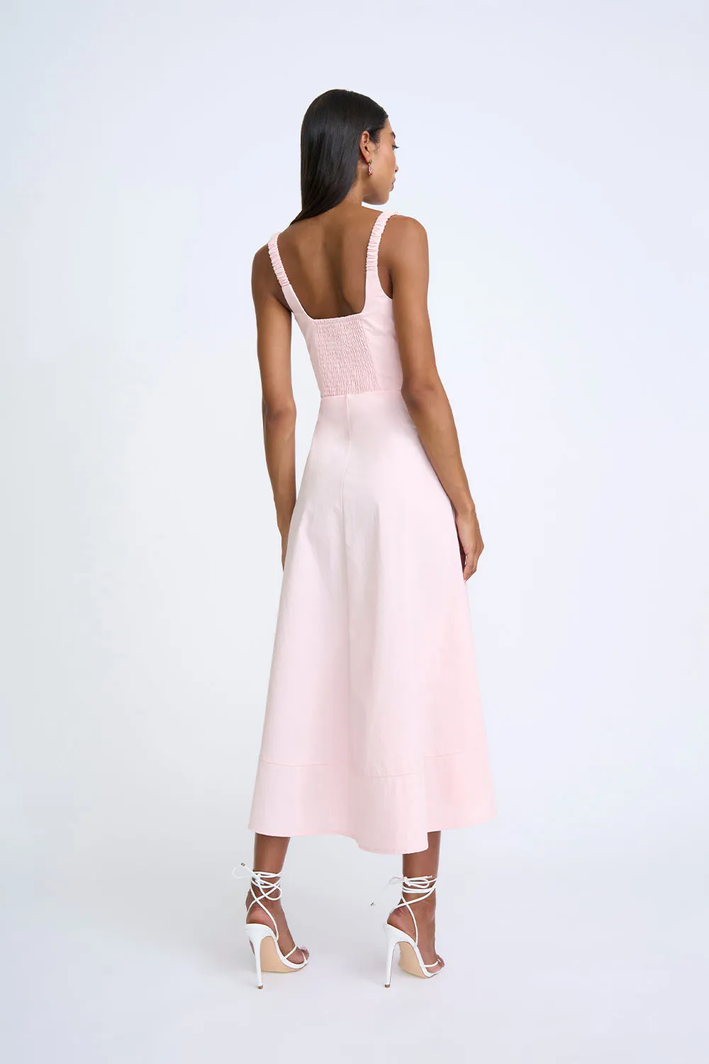 Daphne Bust Midi Dress - Soft Pink