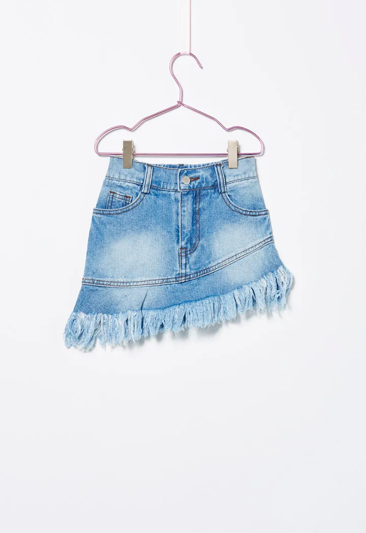 Denim Loose Fringe Skirt