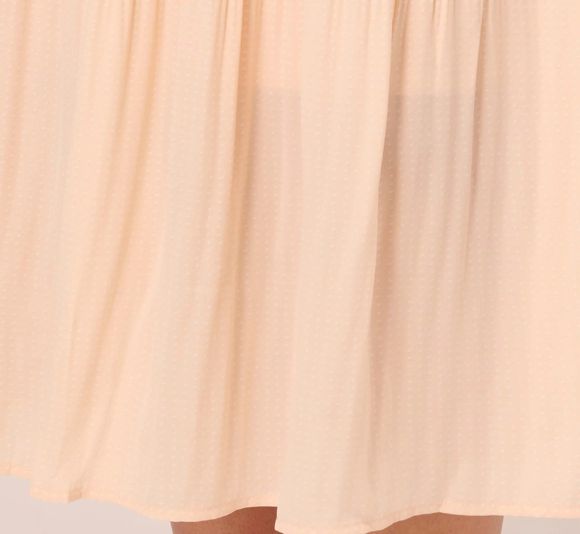 Dot Print Pleated Midi Skirt In Champagne Ivory Seed Dot