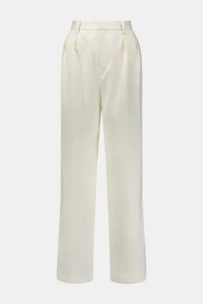 Double Pleated Trouser in Ivory