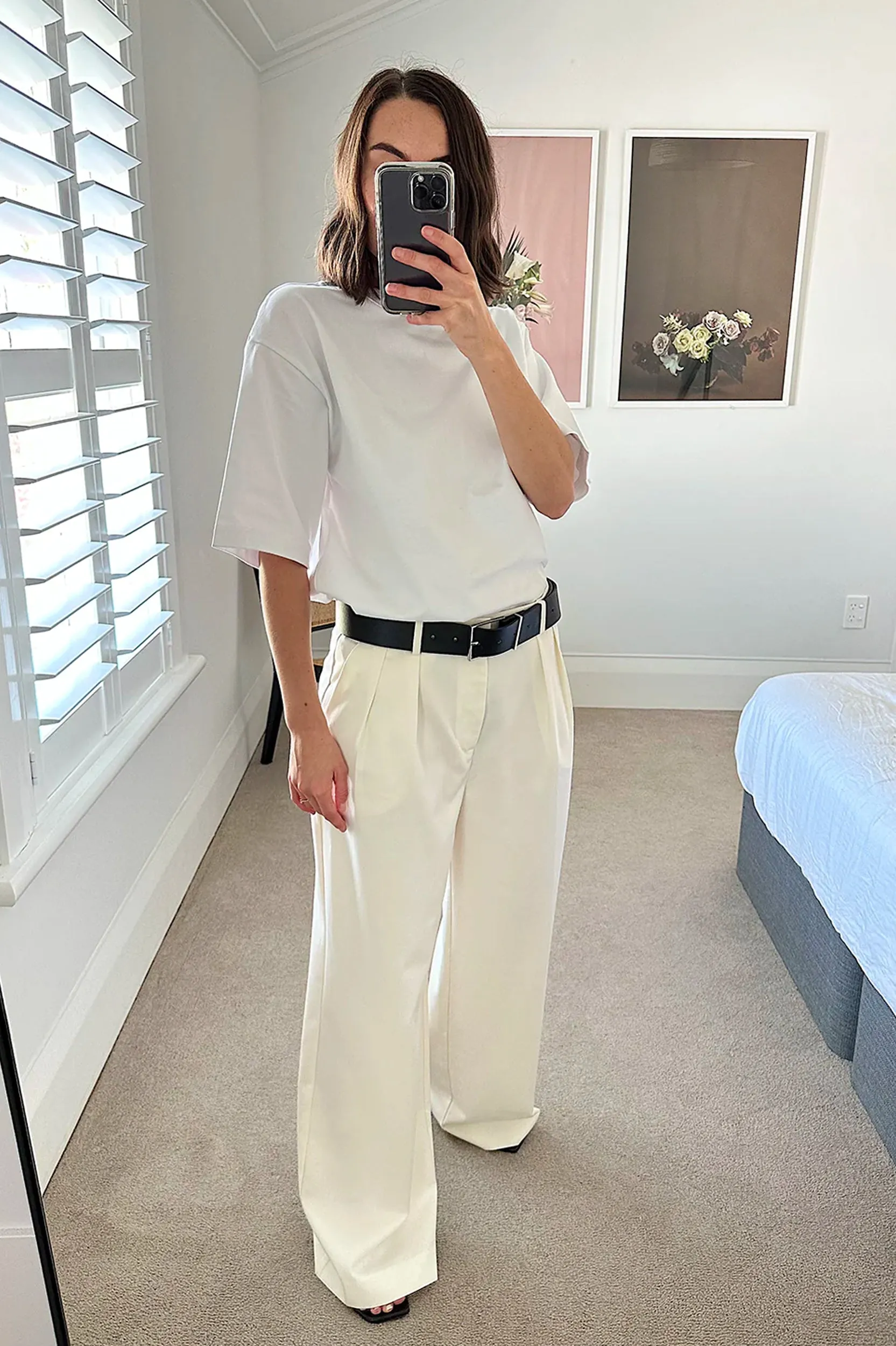 Double Pleated Trouser in Ivory