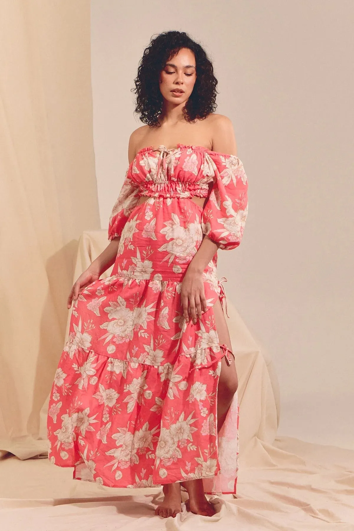 Eden Linen Maxi Dress - Hawaii Rose Collection