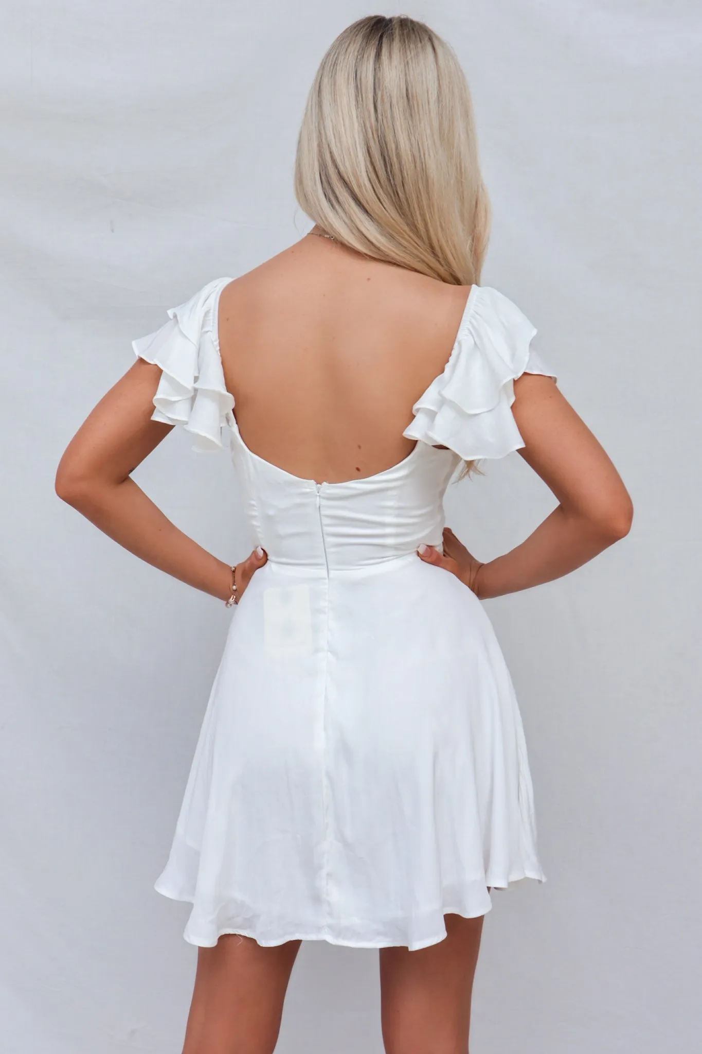 White Effie Mini Dress - Flattering and Stylish