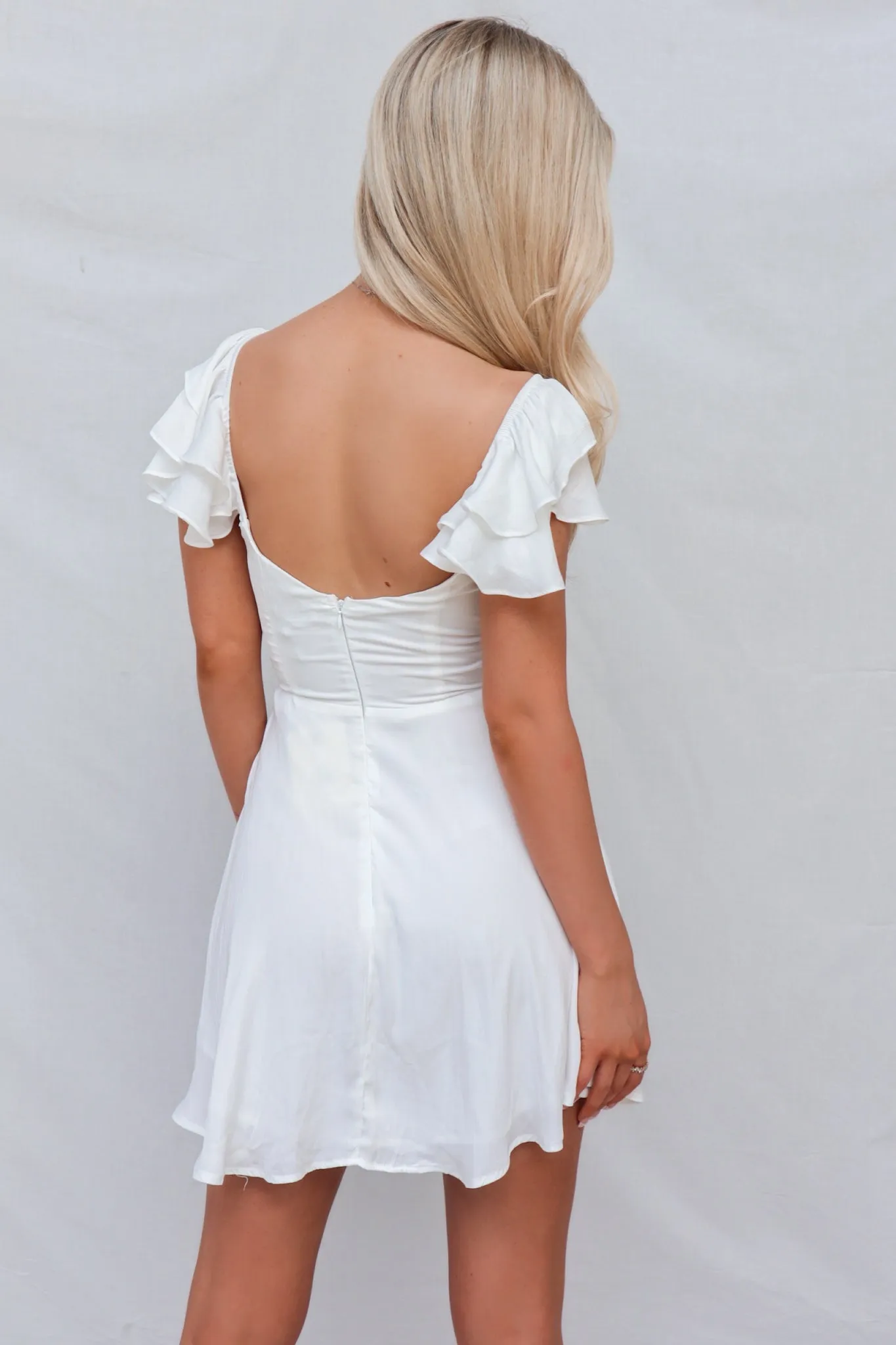 White Effie Mini Dress - Flattering and Stylish